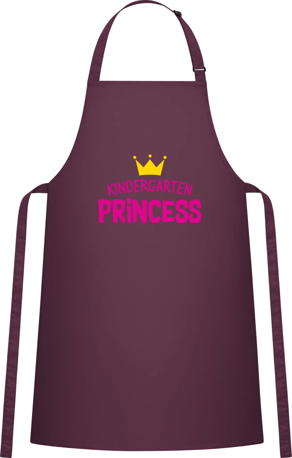 Kindergarten Princess - Aubergine Cotton Bib Apron - Front