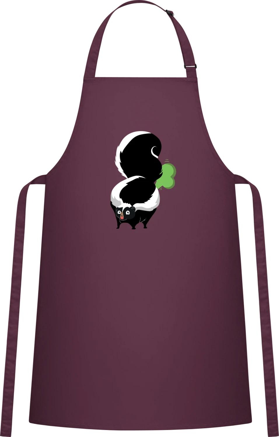 Skunk Farts - Aubergine Cotton Bib Apron - Front