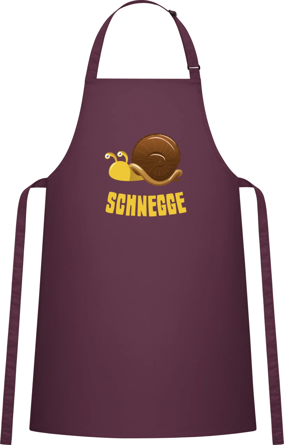 Schnegge - Aubergine Cotton Bib Apron - Front