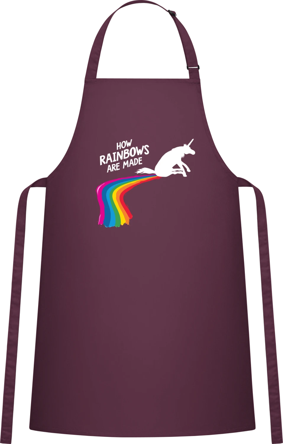 How Rainbows Are Made - Aubergine Cotton Bib Apron - Front