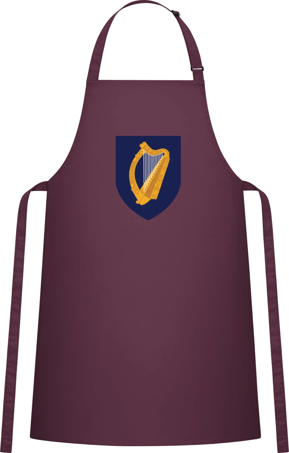 Ireland Coat of Arms - Aubergine Cotton Bib Apron - Front