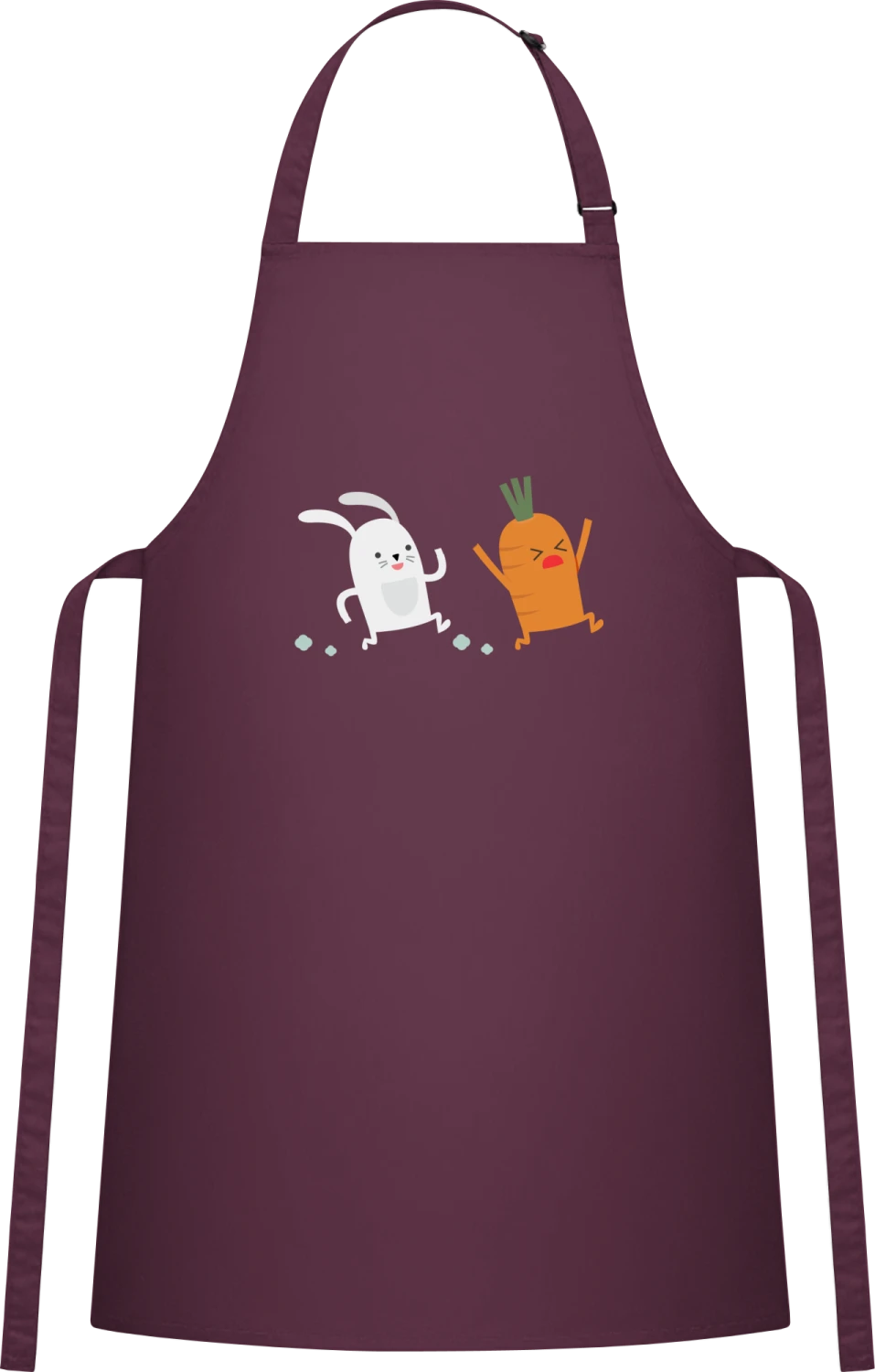 Rabbit Fast Food - Aubergine Cotton Bib Apron - Front