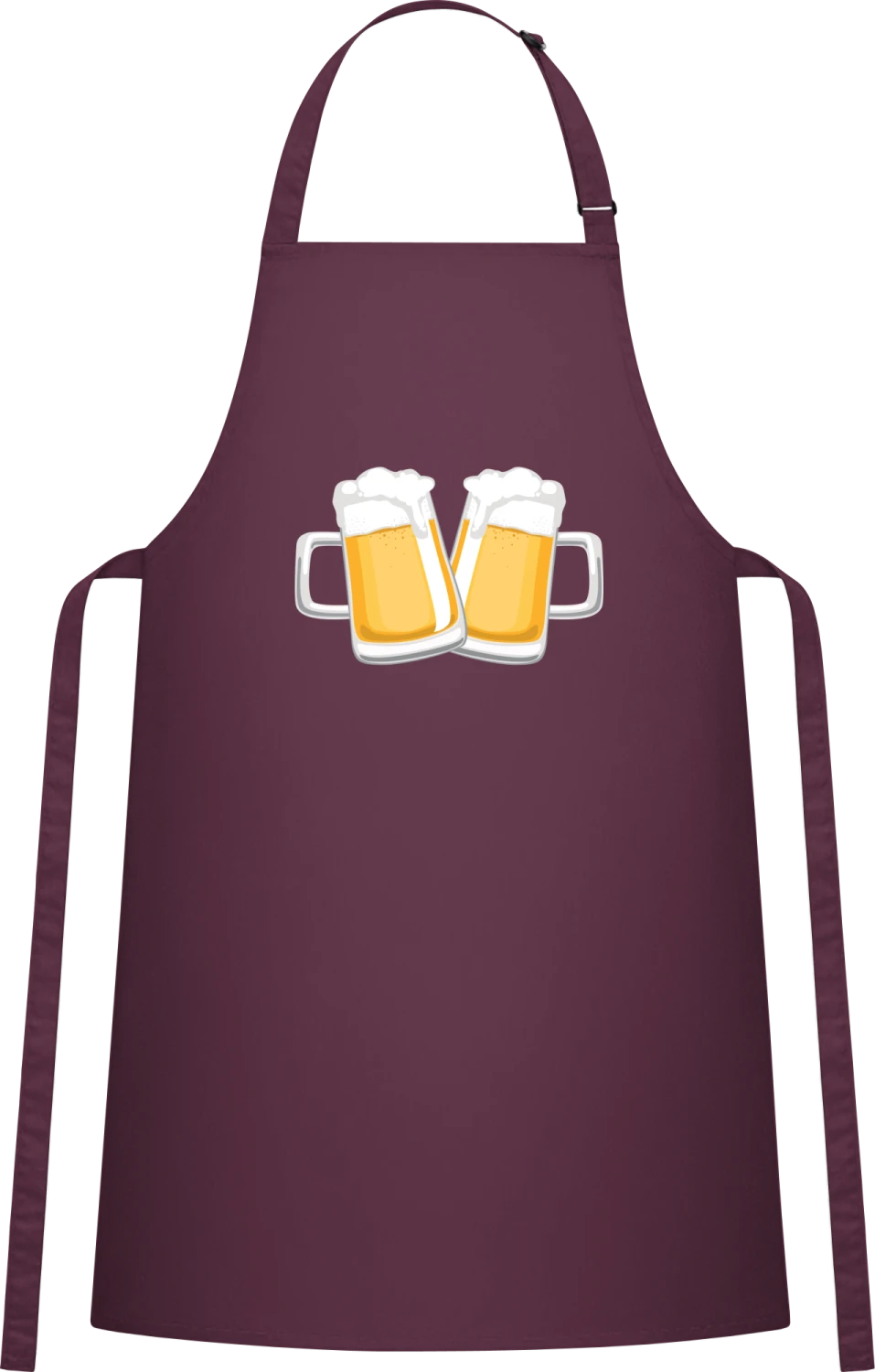 Cheers! - Aubergine Cotton Bib Apron - Front