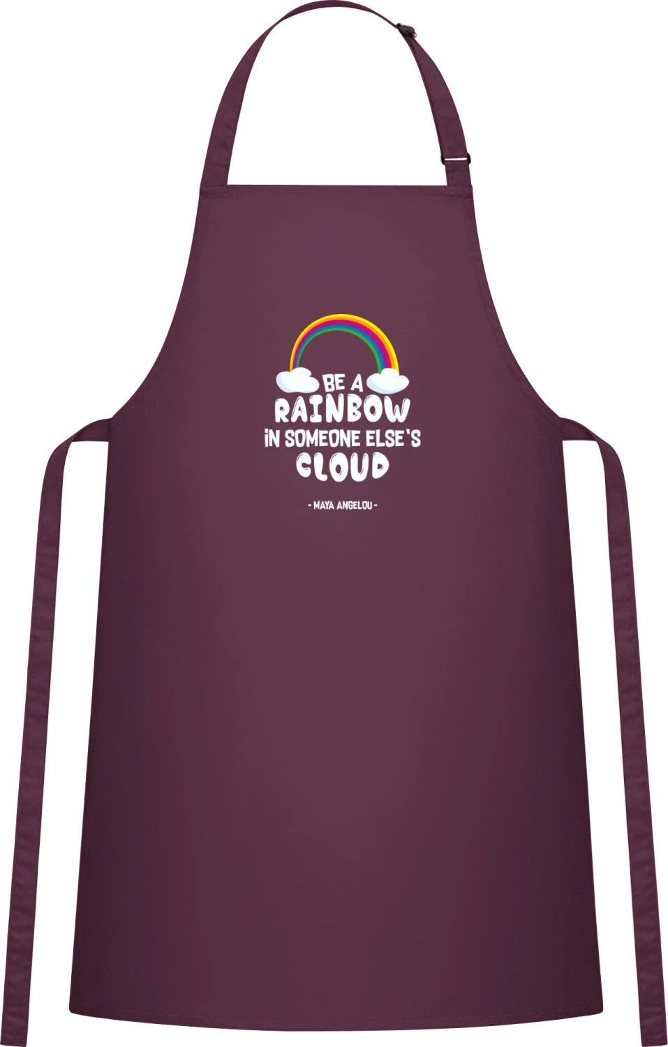 Be A Rainbow In Someone Else´s Cloud - Aubergine Cotton Bib Apron - Front