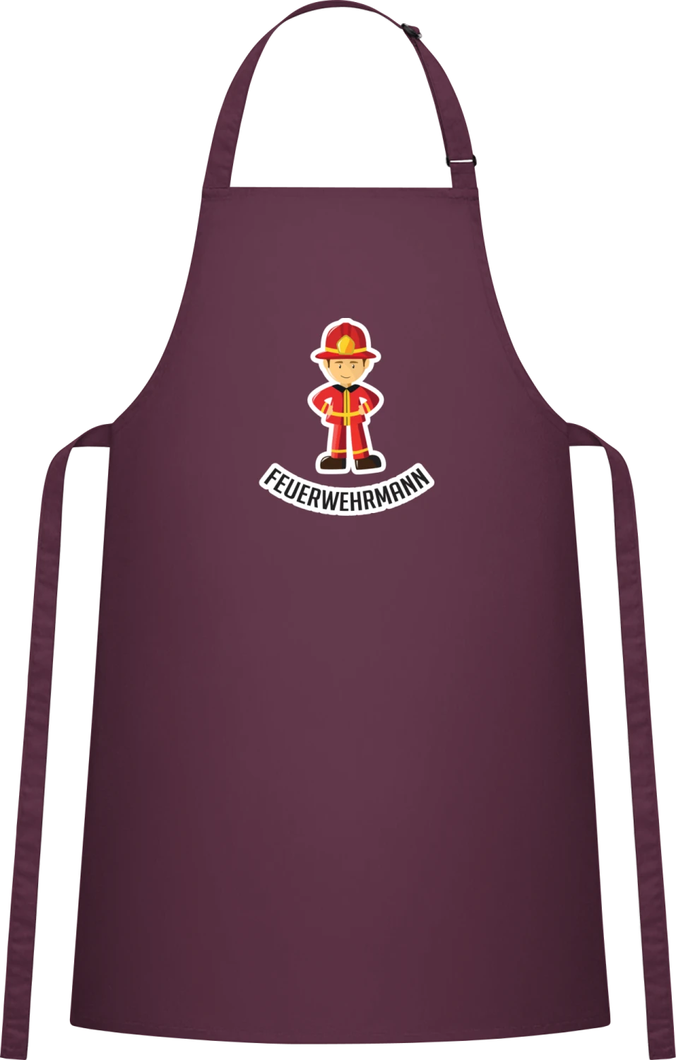 Feuerwehrmann Comic - Aubergine Cotton Bib Apron - Front