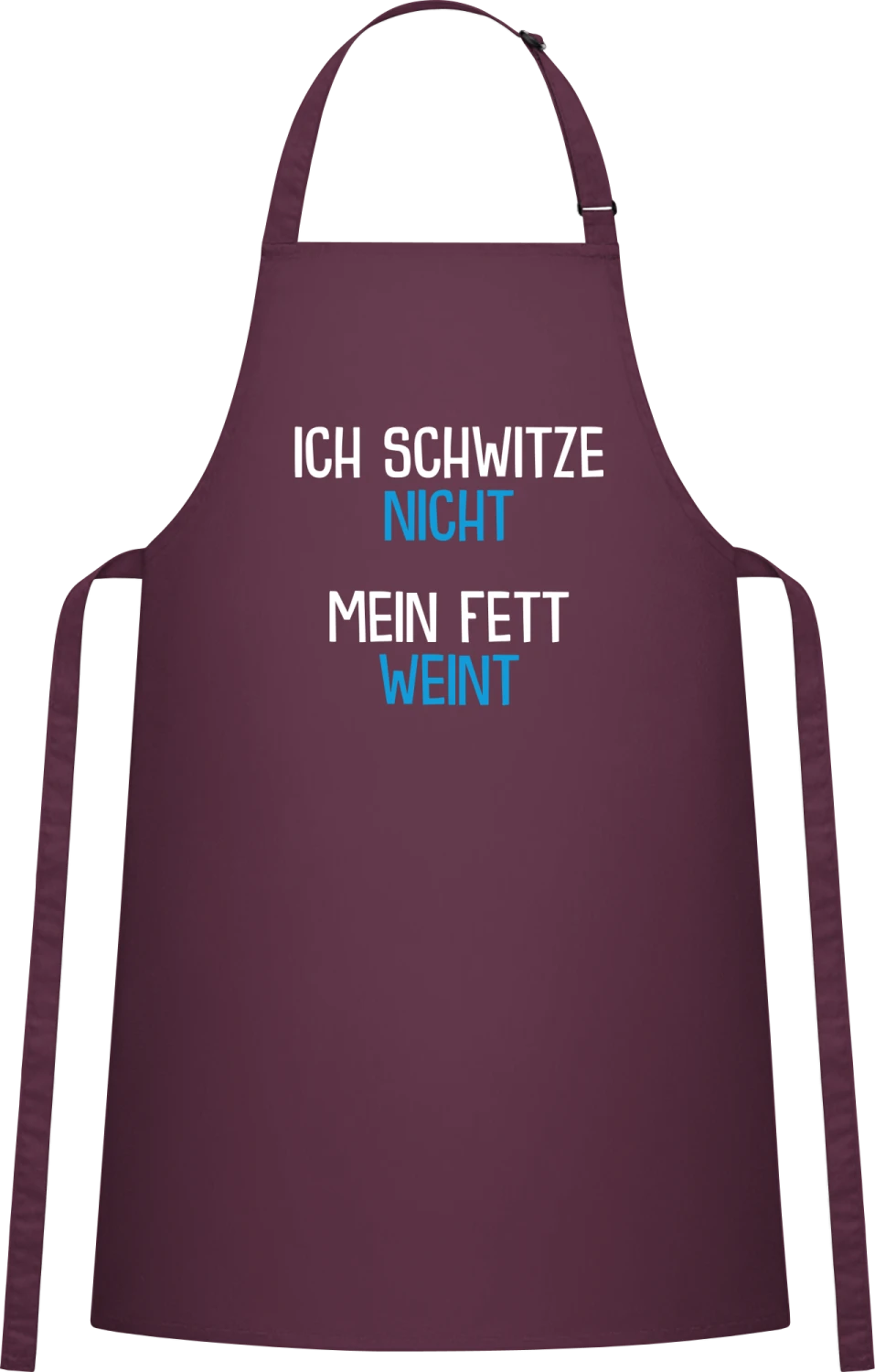 Ich schwitze nicht mein Fett weint - Aubergine Cotton Bib Apron - Front