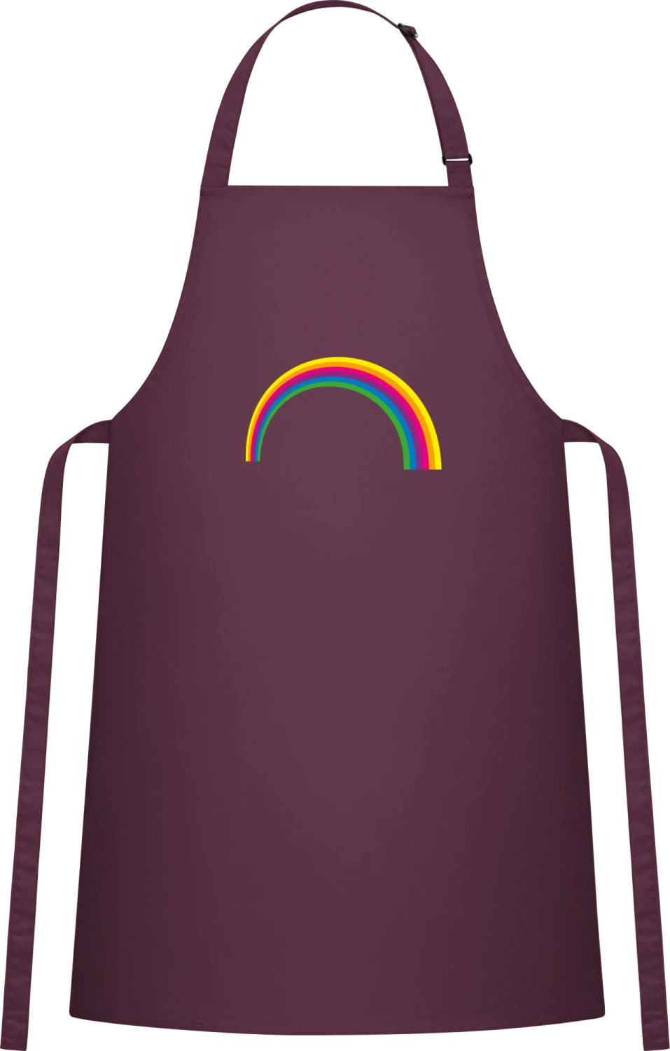 Rainbow Istorted - Aubergine Cotton Bib Apron - Front