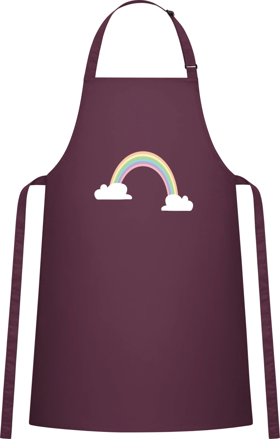 Rainbow - Aubergine Cotton Bib Apron - Front