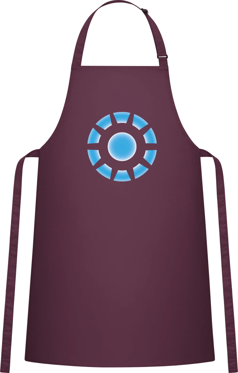 Blue Reactor Core - Aubergine Cotton Bib Apron - Front