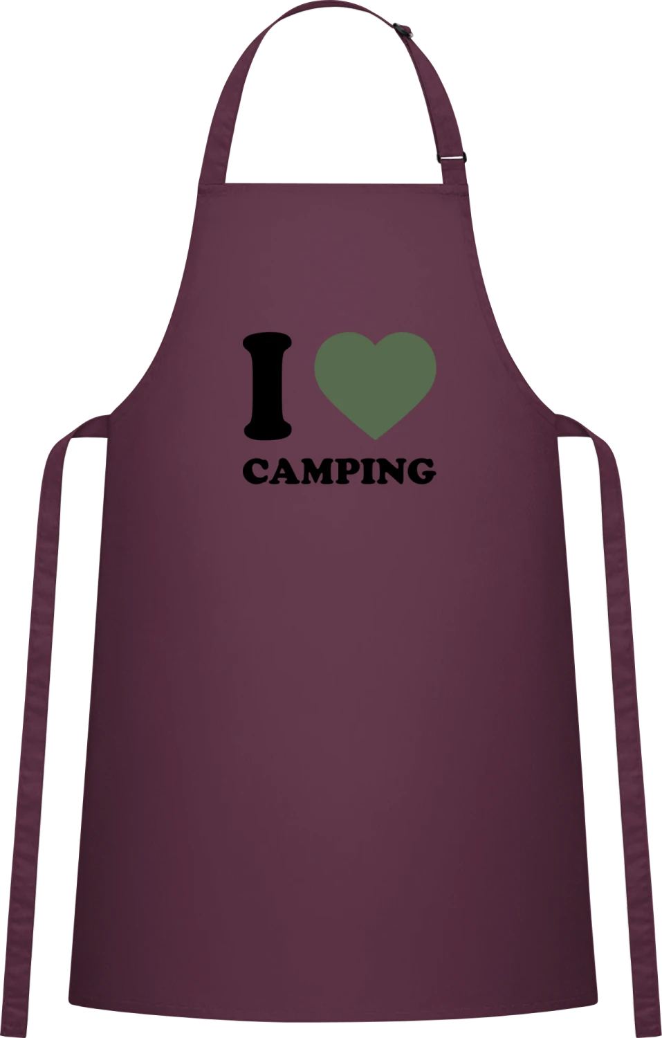 camping love - Aubergine Cotton Bib Apron - Front