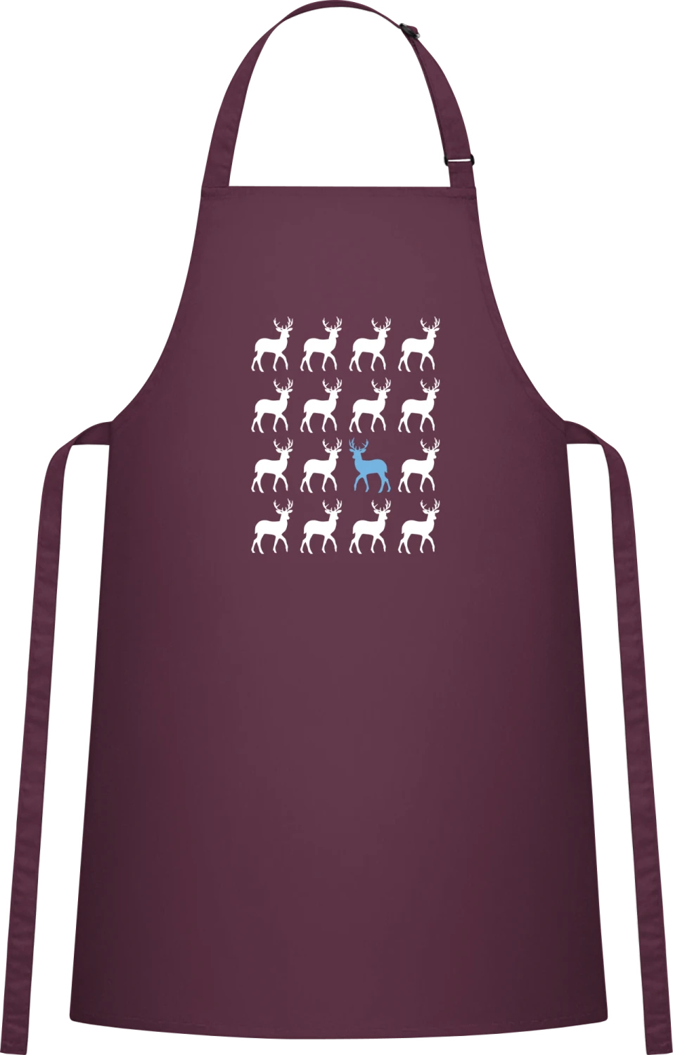 Different Moose - Aubergine Cotton Bib Apron - Front