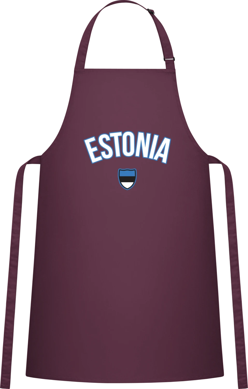 ESTONIA Fan - Aubergine Cotton Bib Apron - Front