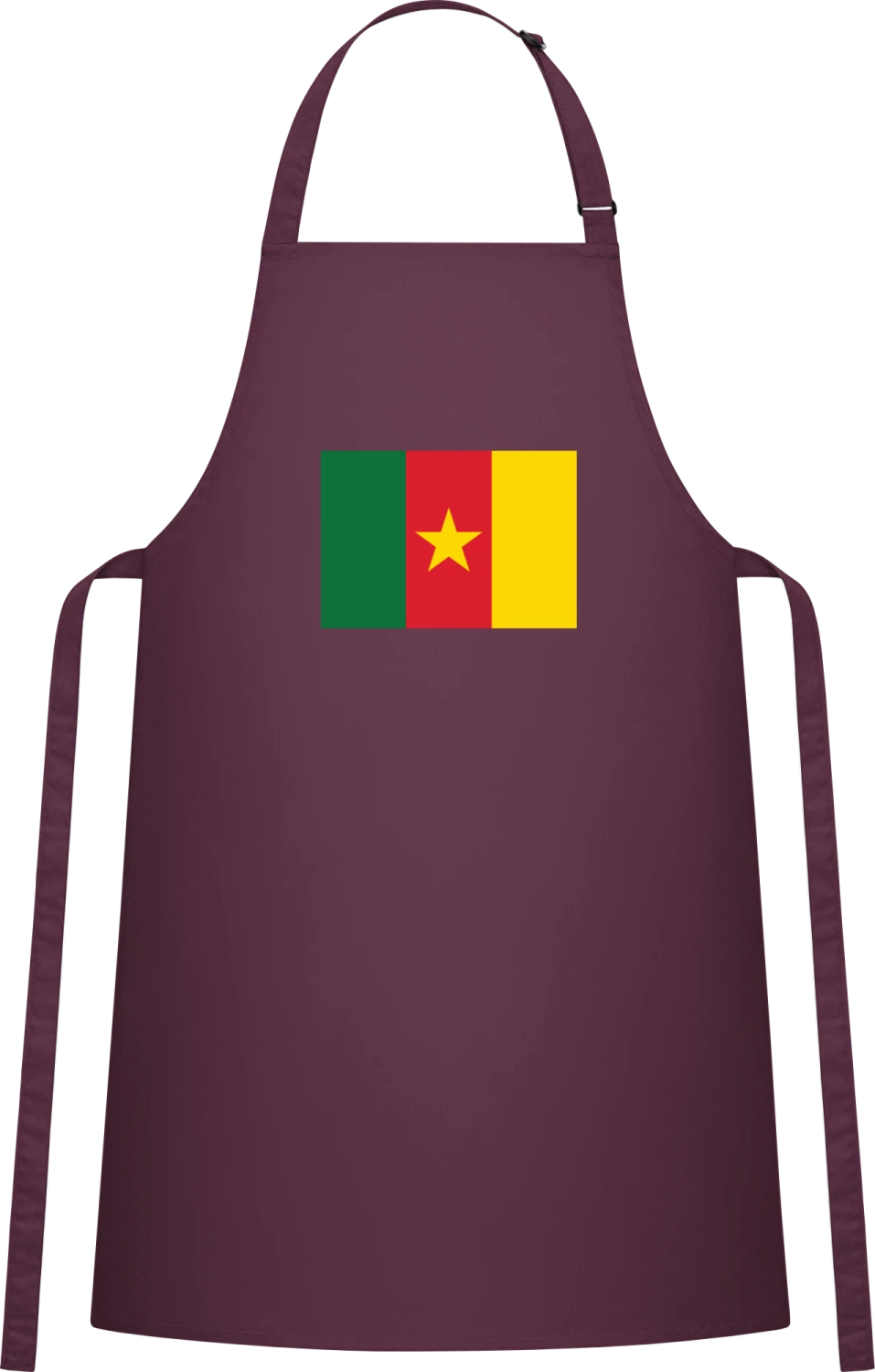 Cameroon Flag - Aubergine Cotton Bib Apron - Front