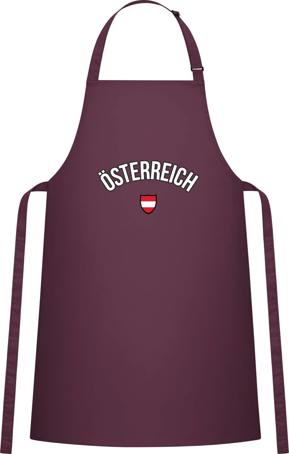 ÖSTERREICH Flag Fan - Aubergine Cotton Bib Apron - Front