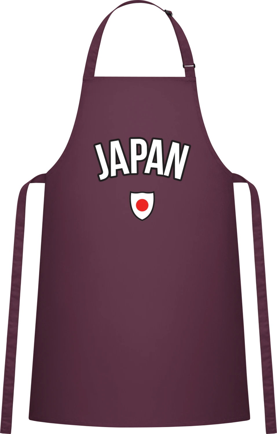 JAPAN Fan - Aubergine Cotton Bib Apron - Front