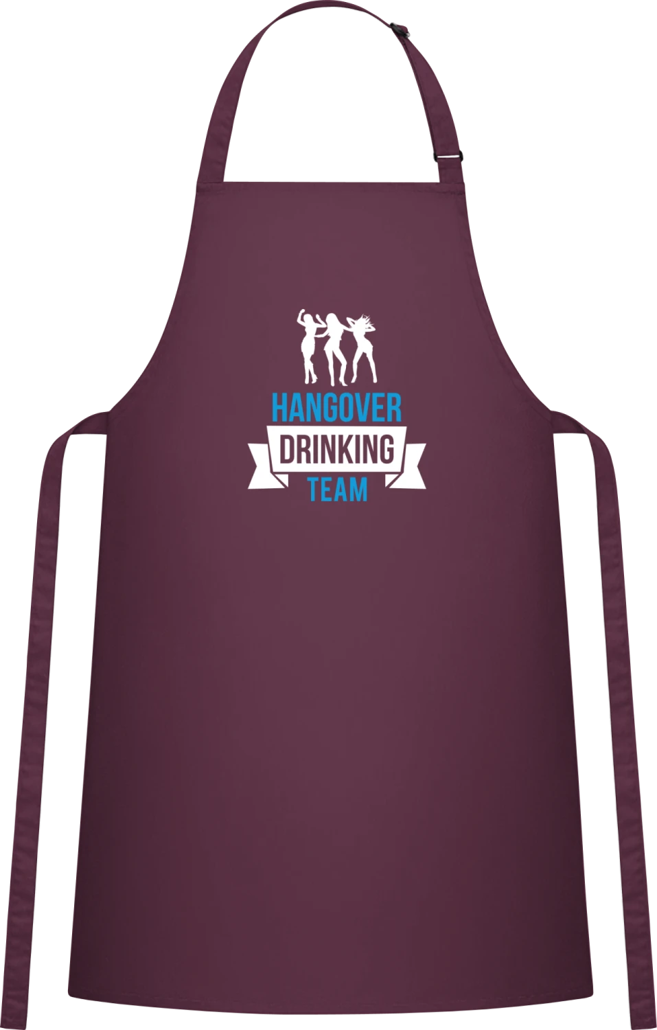 Girls Hangover Drinking Team - Aubergine Cotton Bib Apron - Front