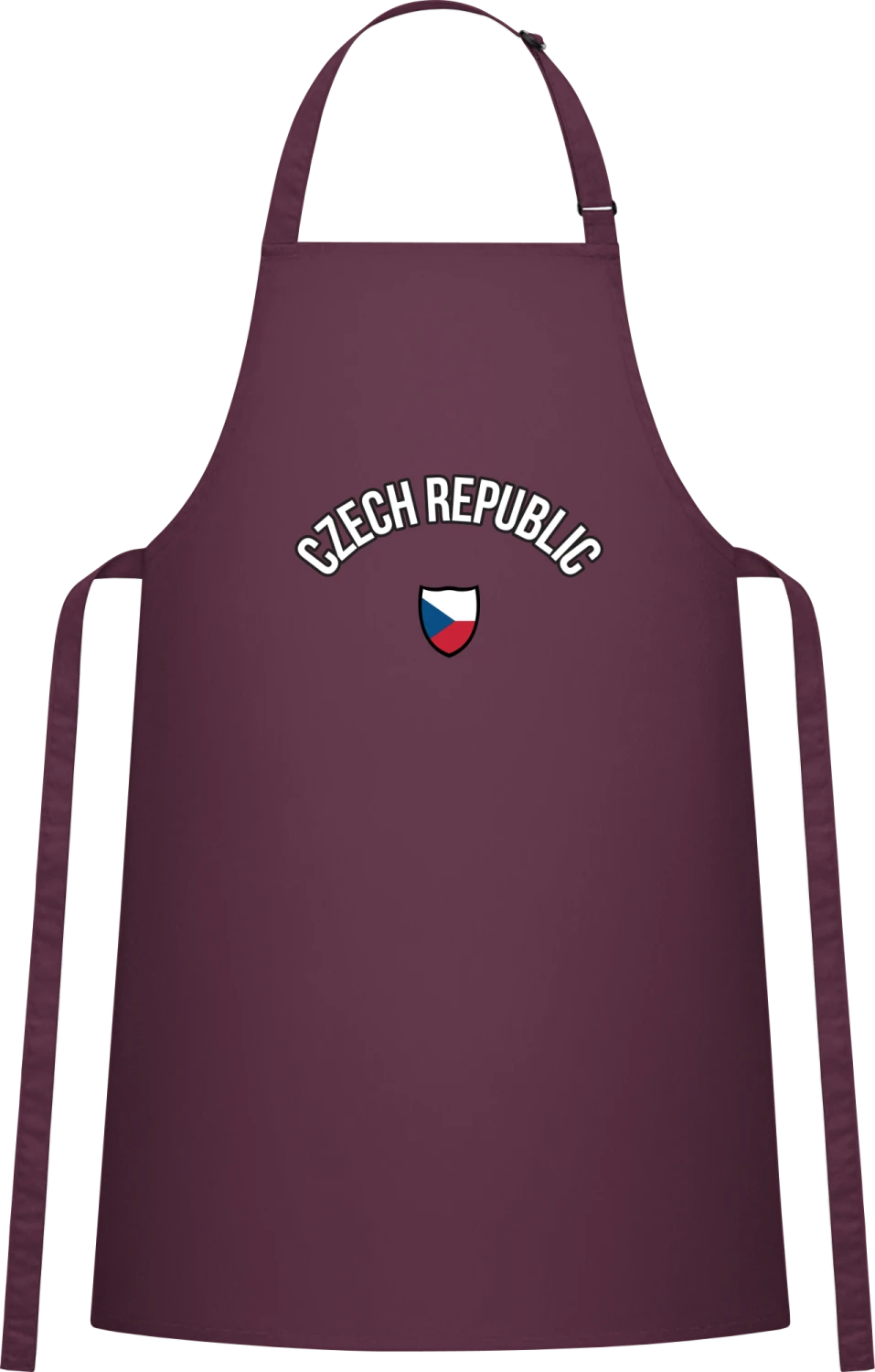 Czech Republic Fan - Aubergine Cotton Bib Apron - Front