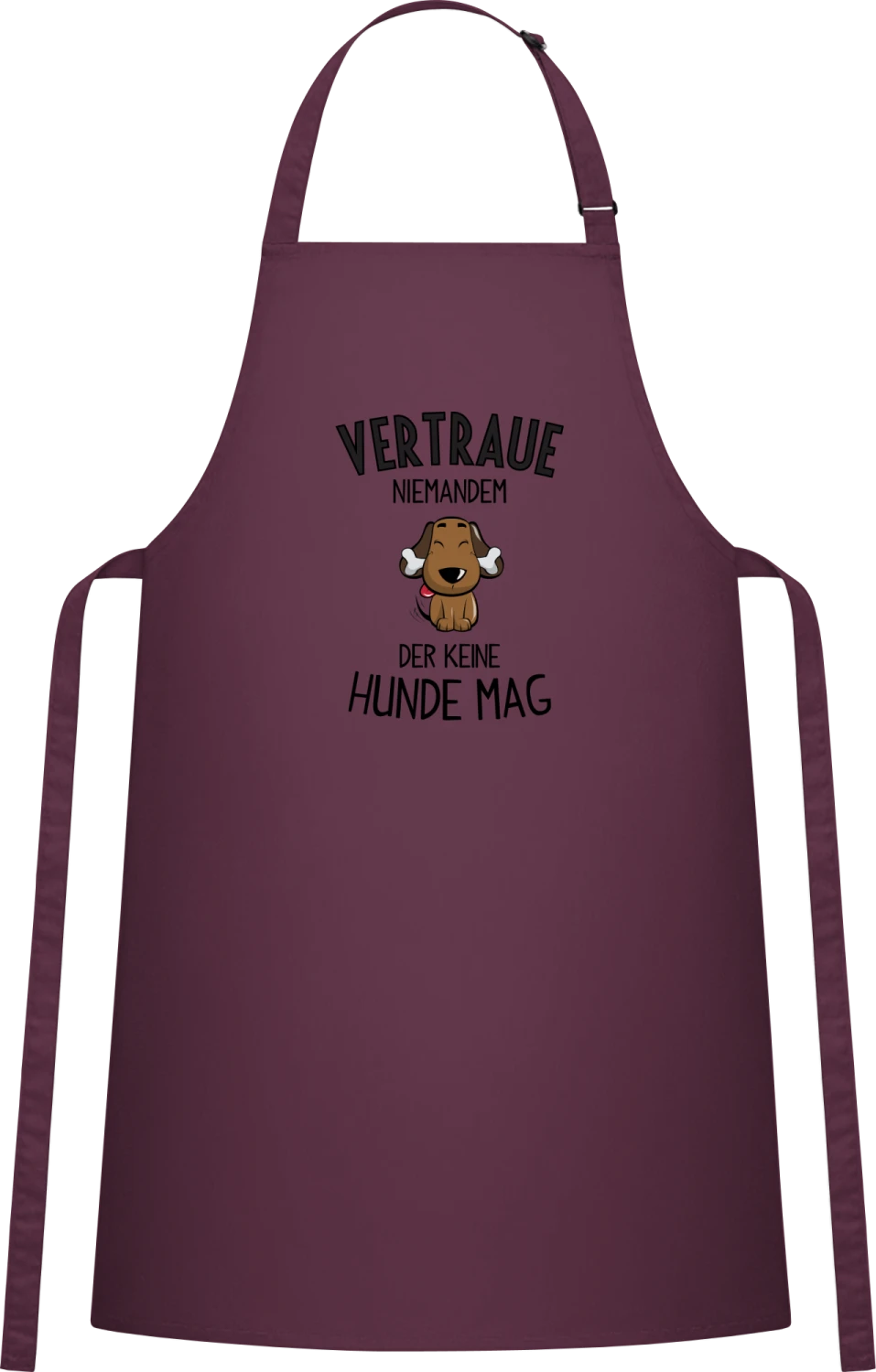 Vertraue niemandem der keine Hunde mag - Aubergine Cotton Bib Apron - Front