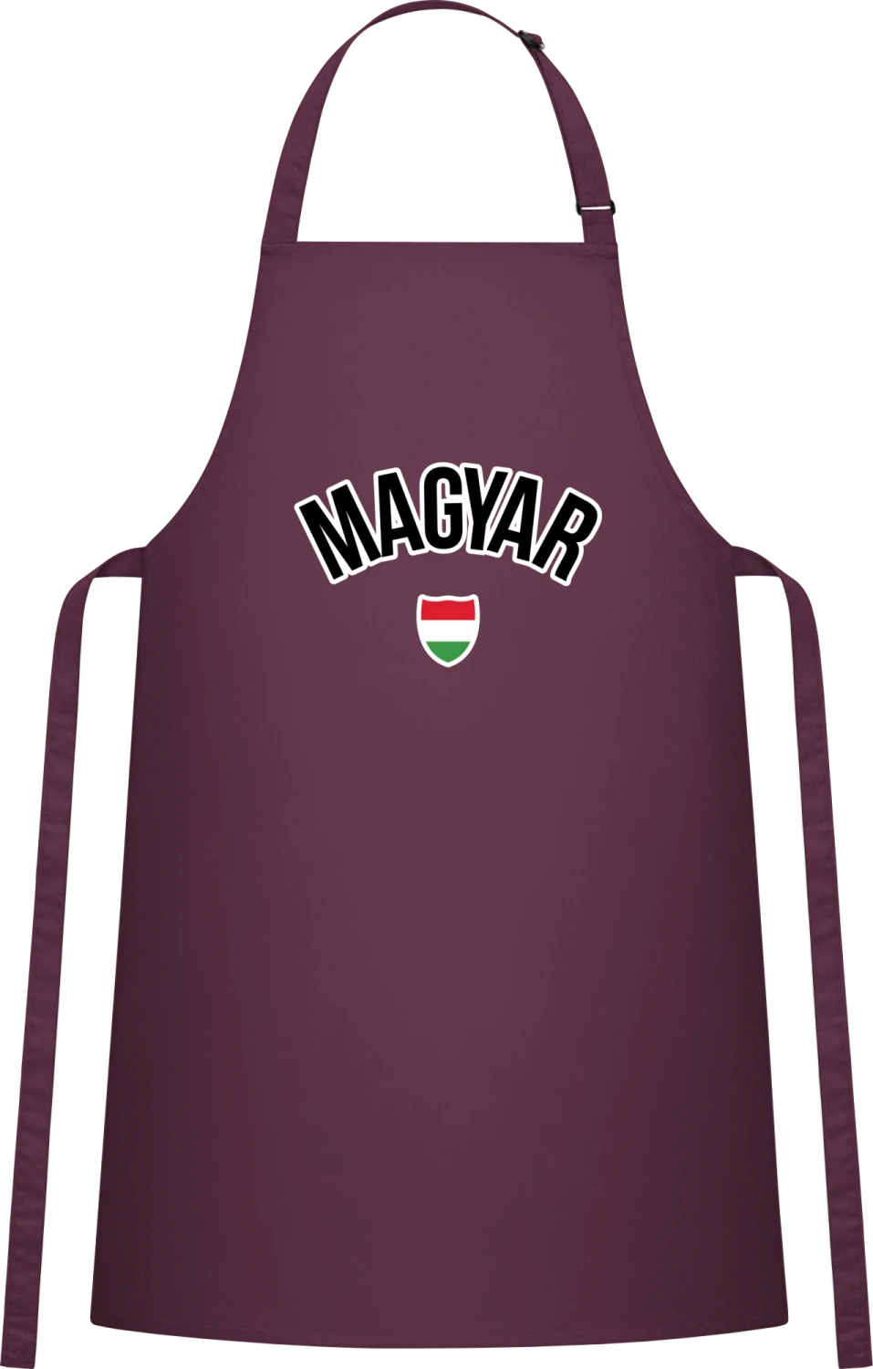 MAGYAR Fan - Aubergine Cotton Bib Apron - Front