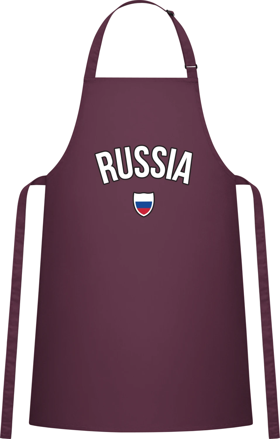 RUSSIA Football Fan - Aubergine Cotton Bib Apron - Front