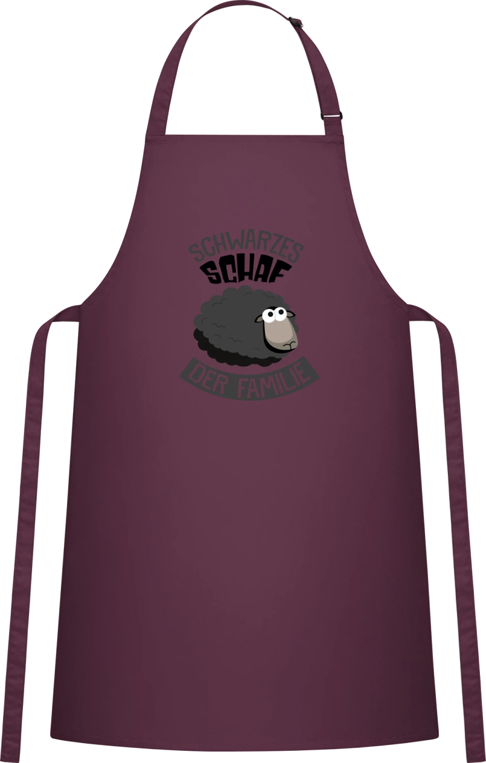 Schwarzes Schaf der Familie - Aubergine Cotton Bib Apron - Front