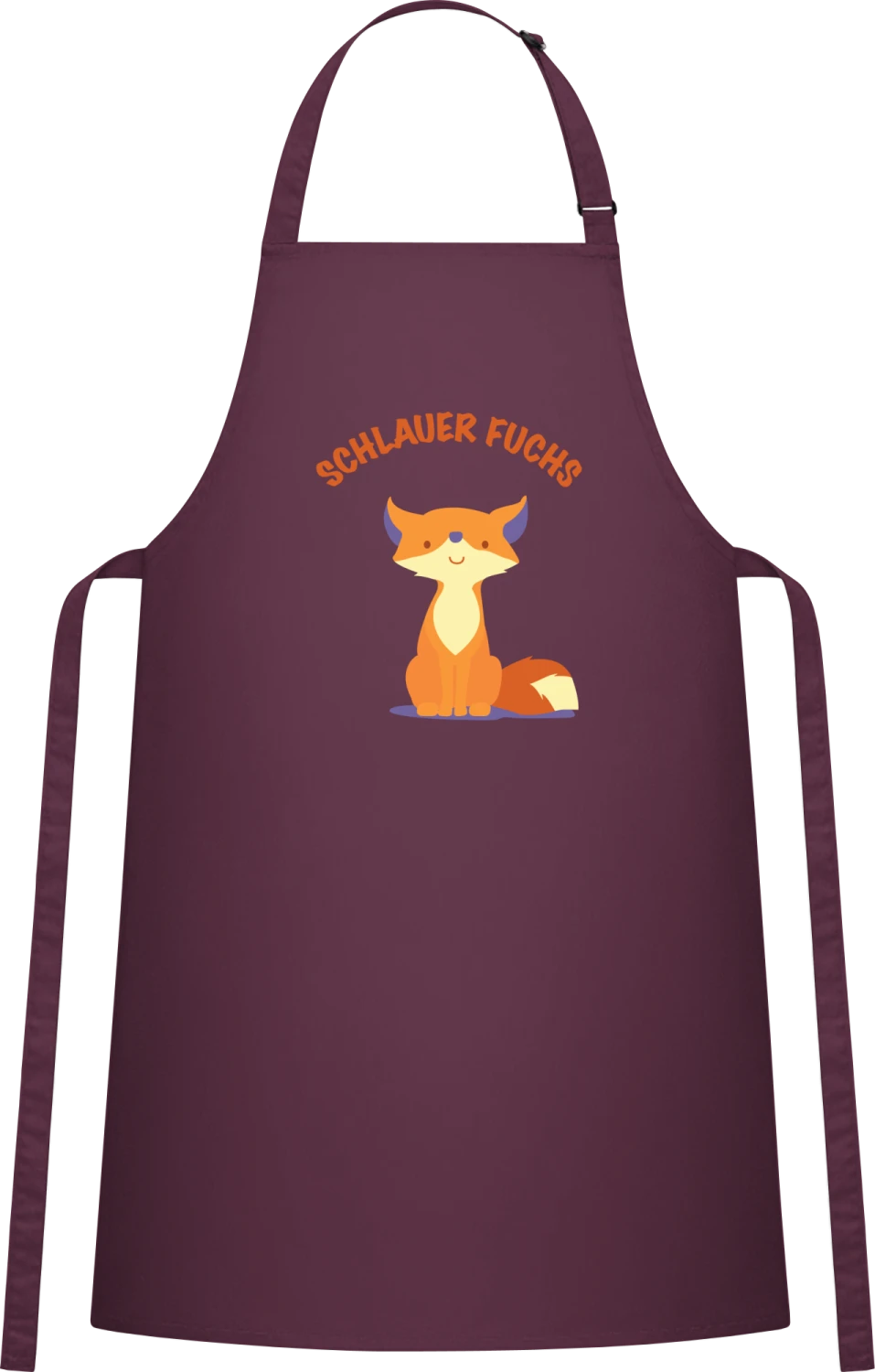 Schlauer Fuchs - Aubergine Cotton Bib Apron - Front