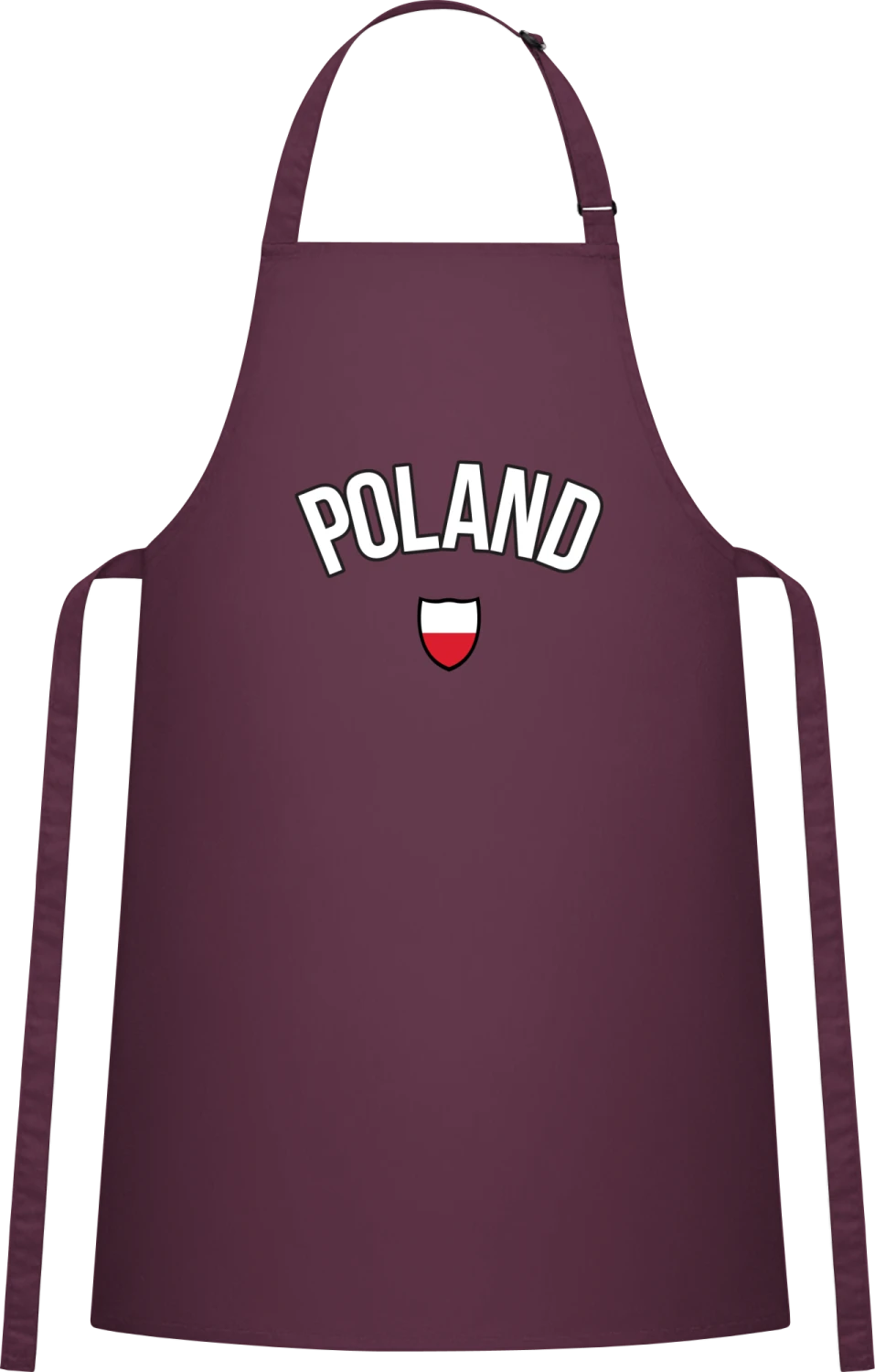 POLAND Football Fan - Aubergine Cotton Bib Apron - Front