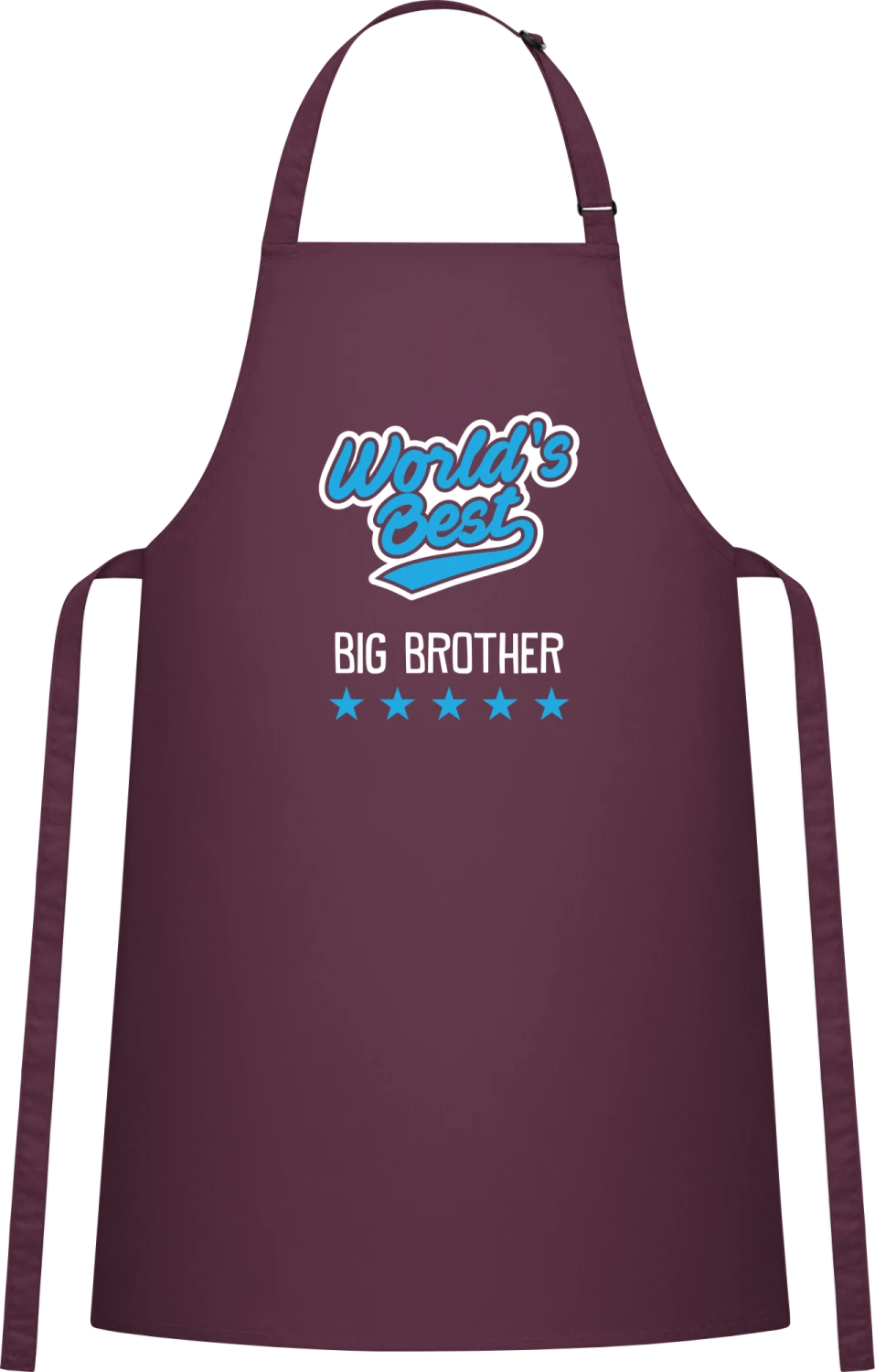 World's Best Big Brother - Aubergine Cotton Bib Apron - Front