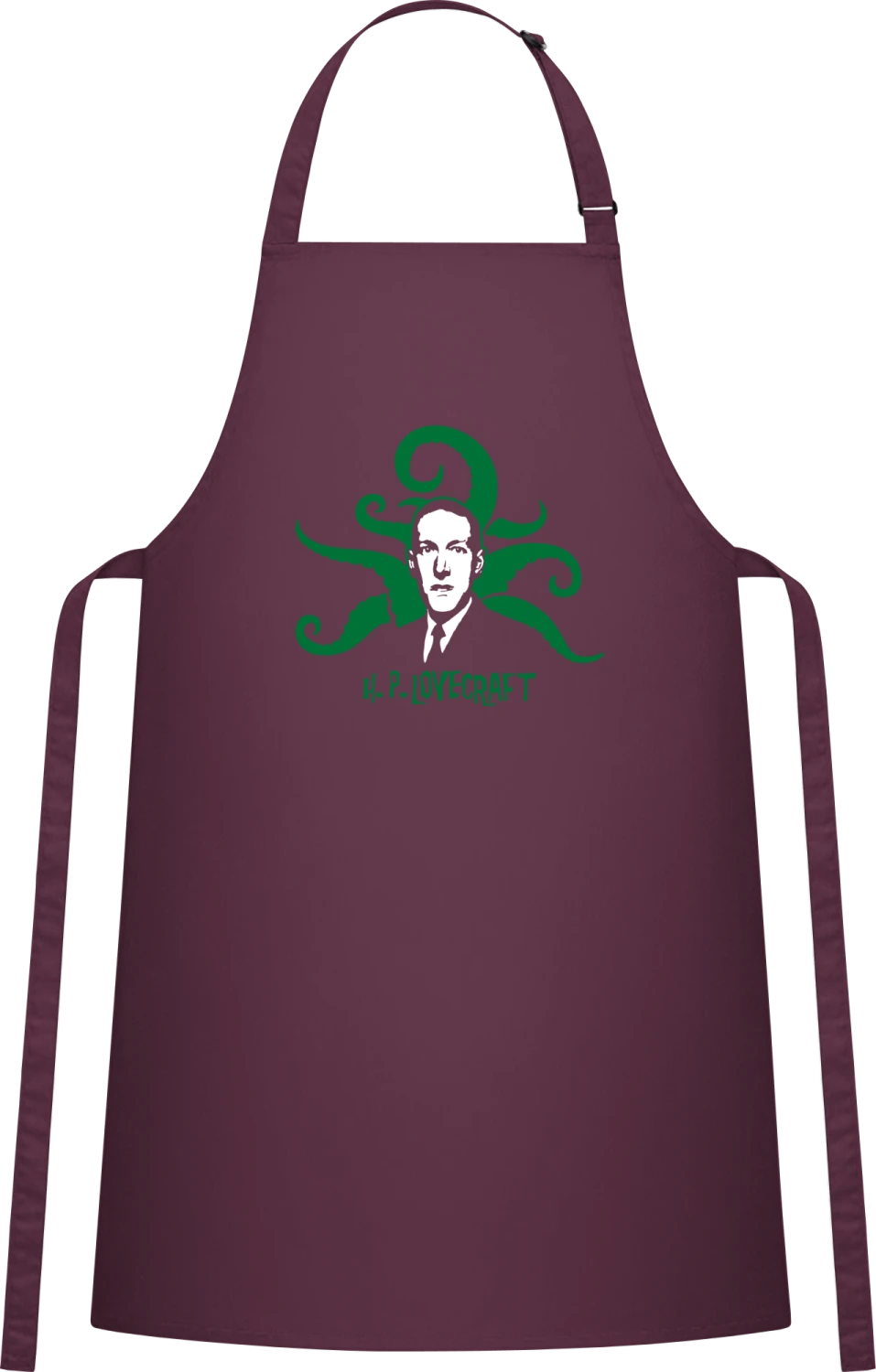 Lovecraft - Aubergine Cotton Bib Apron - Front