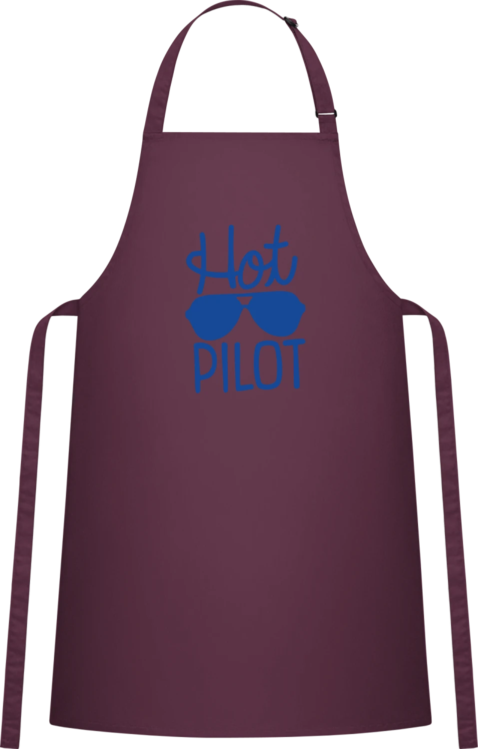 Hot Pilot - Aubergine Cotton Bib Apron - Front