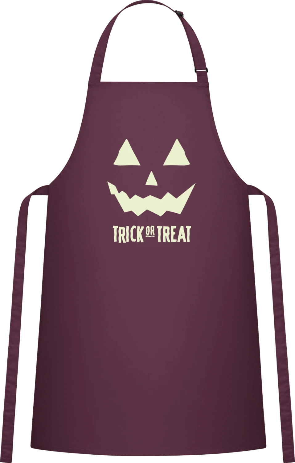 Halloween Trick Or Treat - Aubergine Cotton Bib Apron - Front