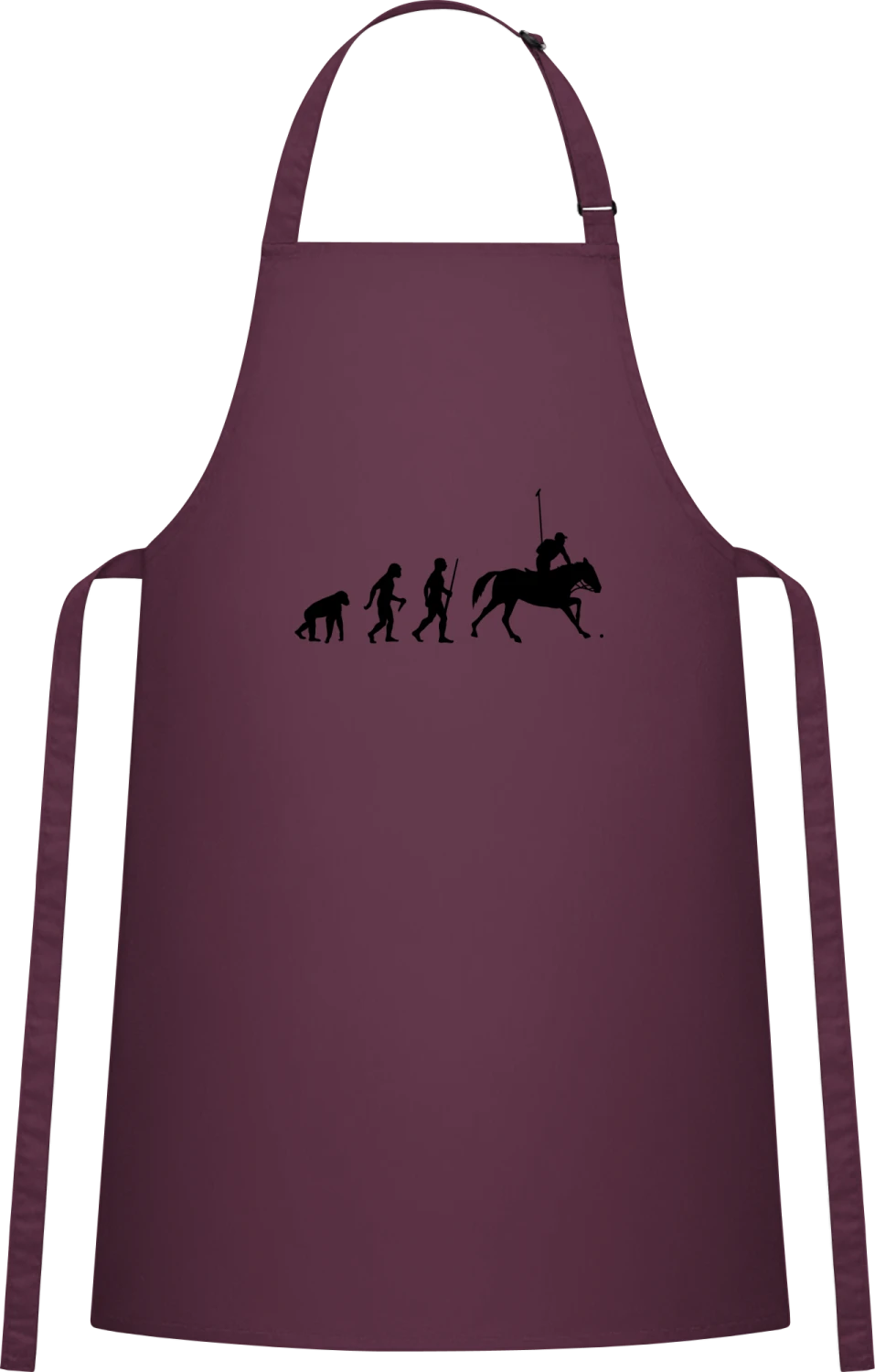 Polo Player Evolution - Aubergine Cotton Bib Apron - Front