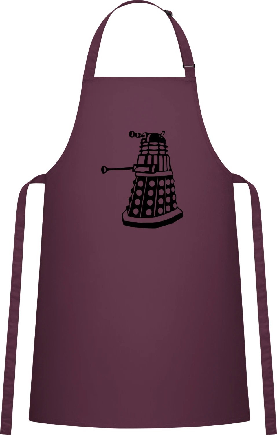 Dalek - Aubergine Cotton Bib Apron - Front