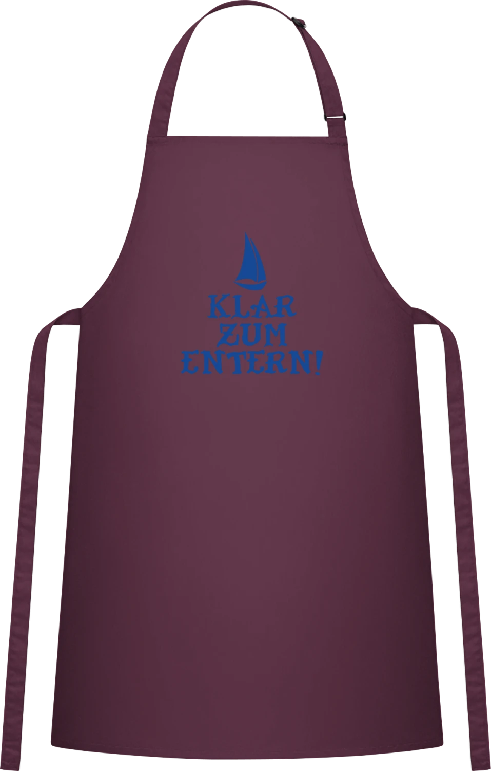 Klar zum Entern - Aubergine Cotton Bib Apron - Front