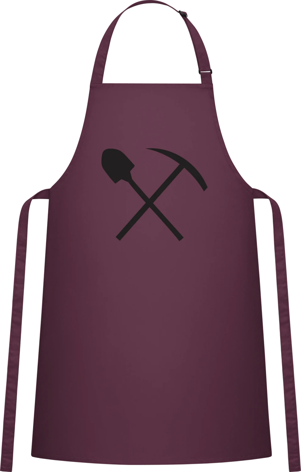 Shoveling Tools - Aubergine Cotton Bib Apron - Front