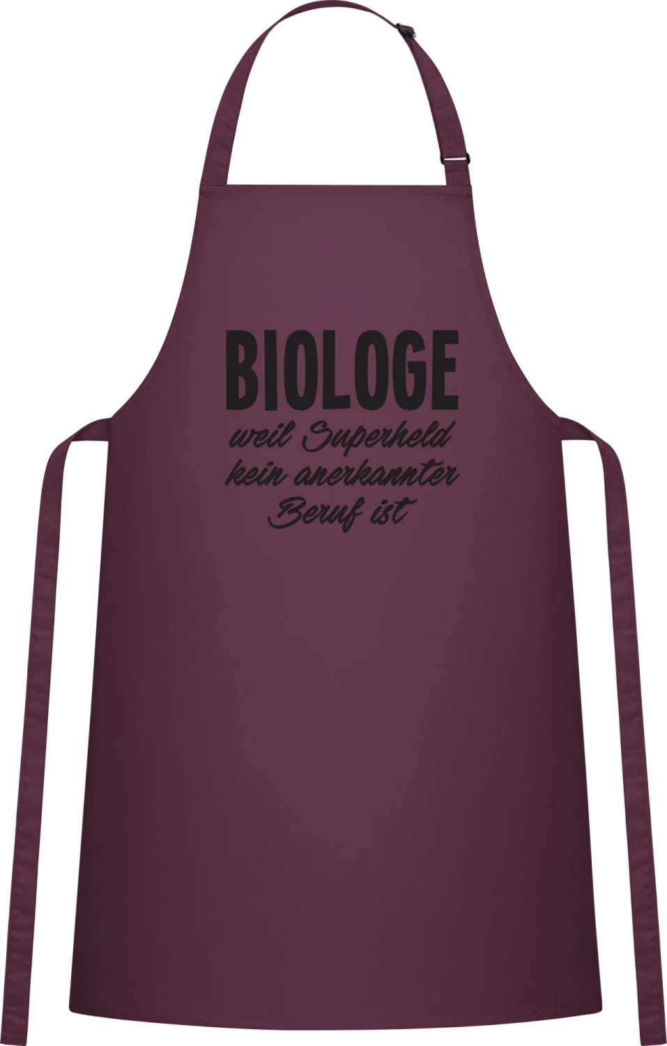 Biologe weil Superheld kein anerkannter Beruf ist - Aubergine Cotton Bib Apron - Front