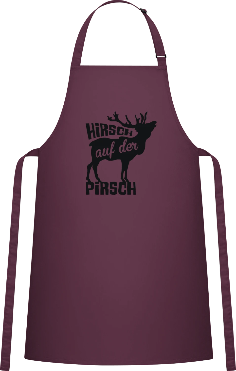 Hirsch auf der Pirsch - Aubergine Cotton Bib Apron - Front