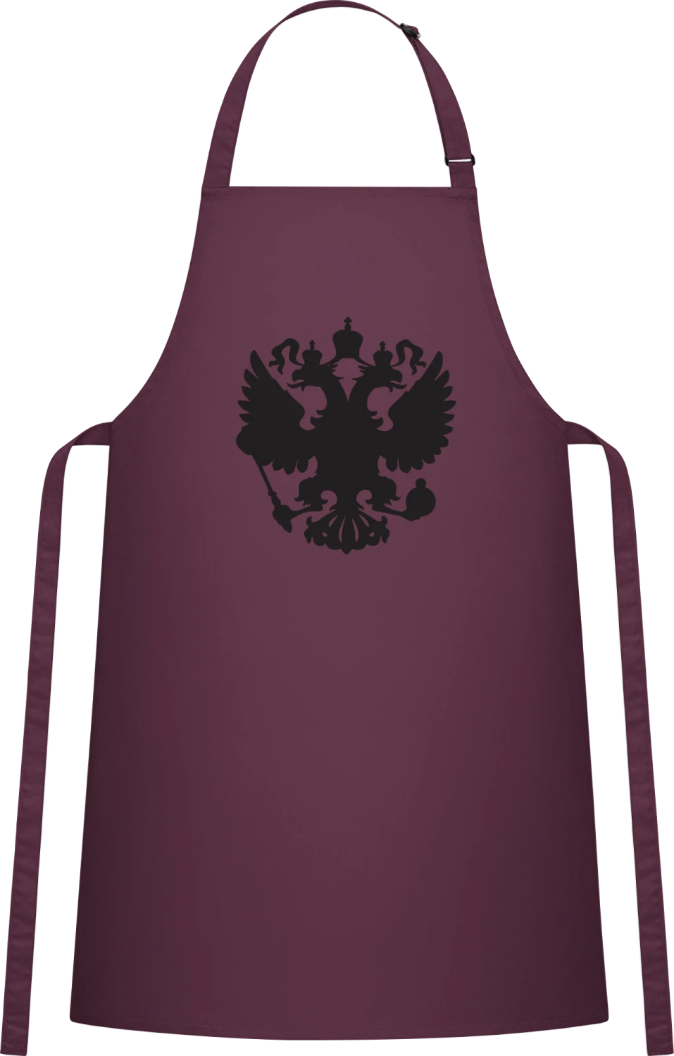 Russian Eagle Flag - Aubergine Cotton Bib Apron - Front