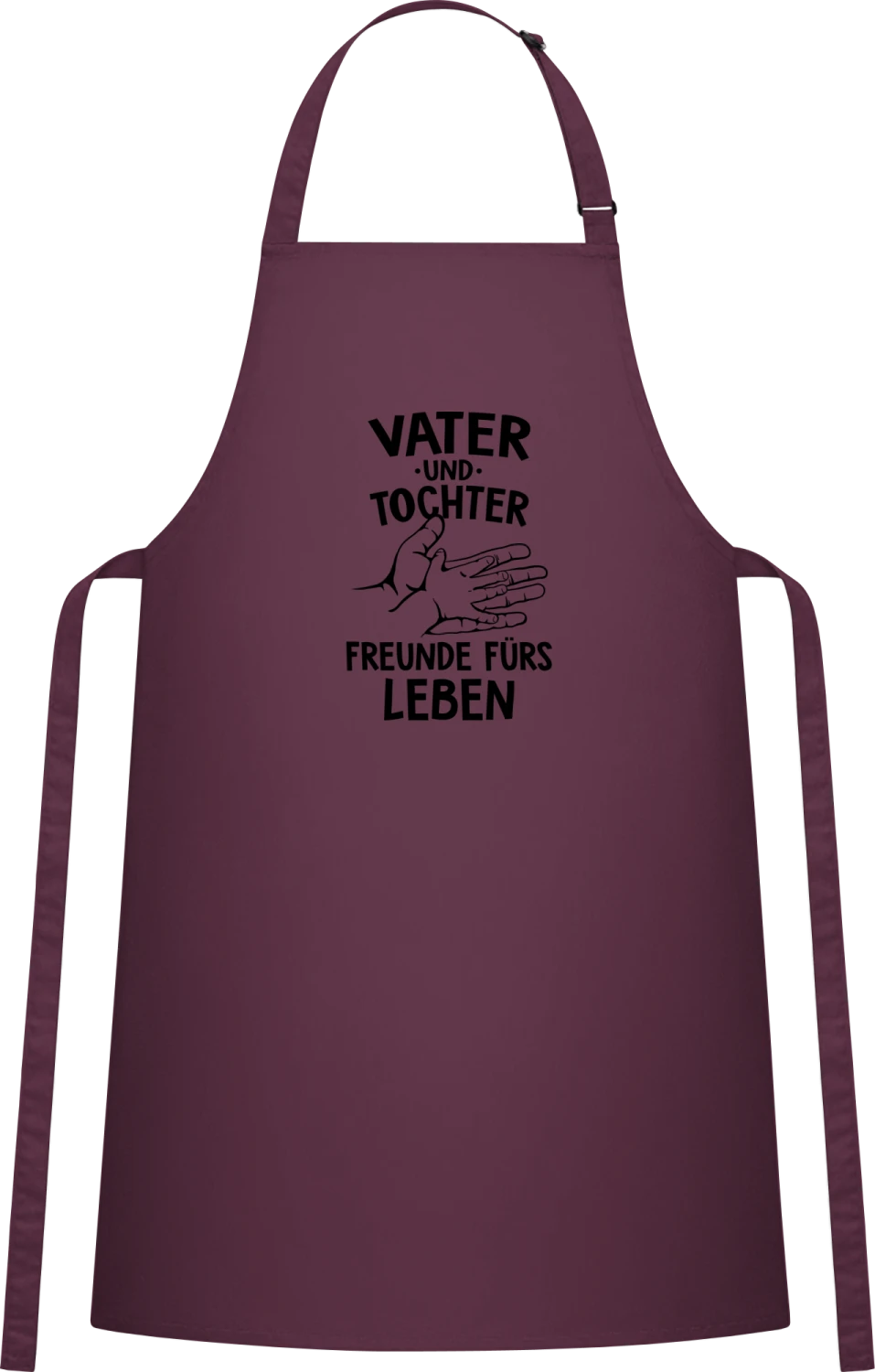 Vater und Tochter Freunde fürs Leben - Aubergine Cotton Bib Apron - Front