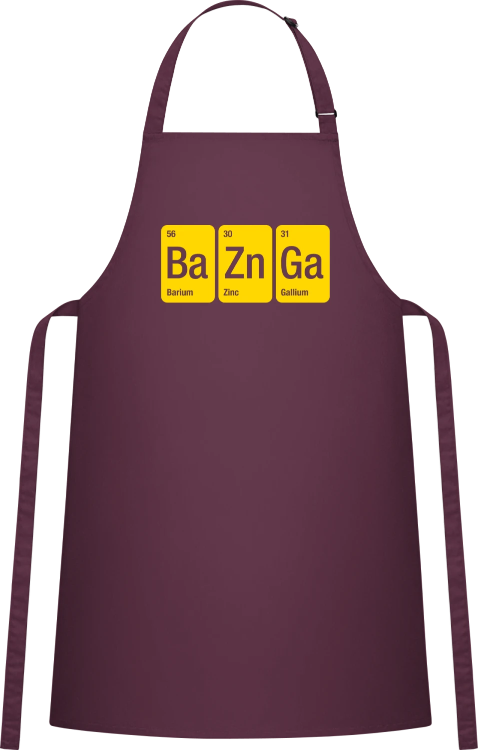 Bazinga - Aubergine Cotton Bib Apron - Front