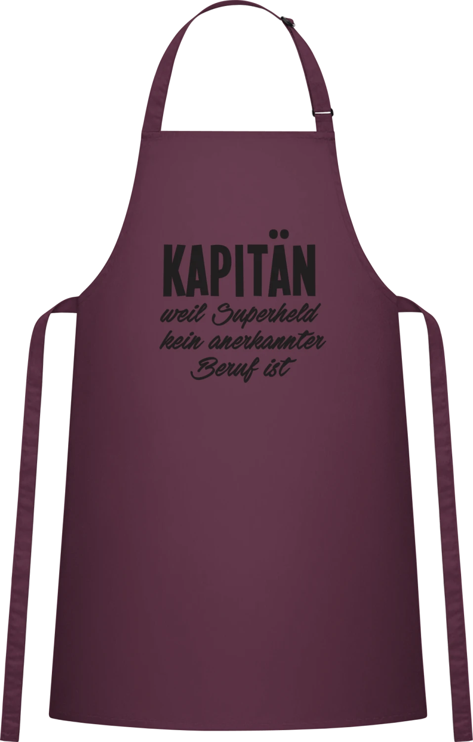 Kapitän weil Superheld anerkannter Beruf ist - Aubergine Cotton Bib Apron - Front