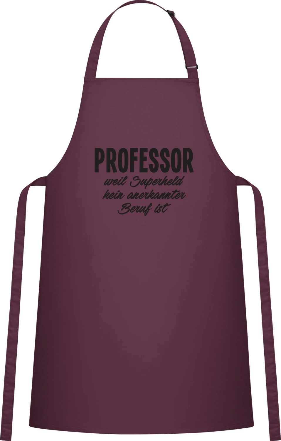 Professor weil Superheld kein anerkannter Beruf ist - Aubergine Cotton Bib Apron - Front