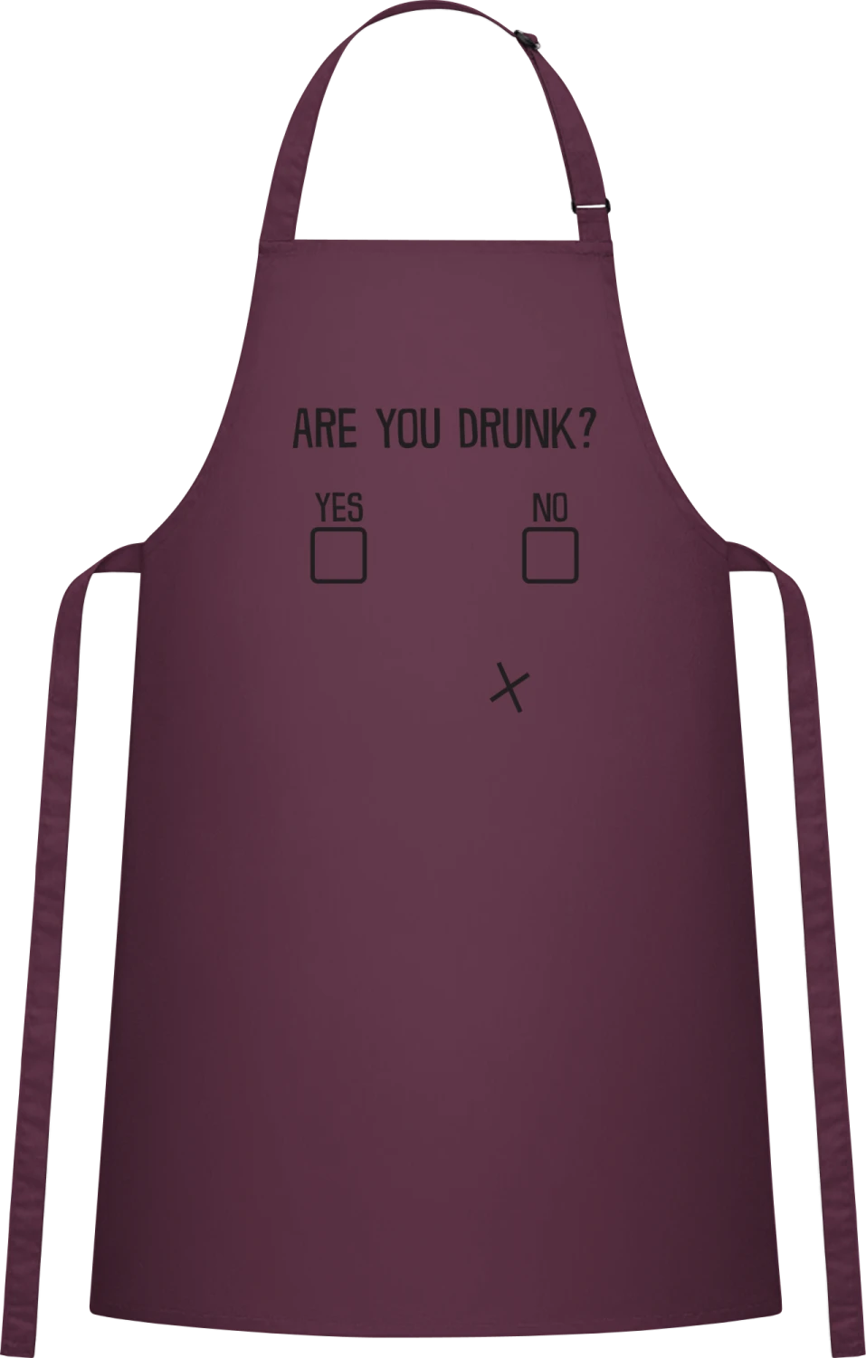 Are You Drunk YES NO - Aubergine Cotton Bib Apron - Front