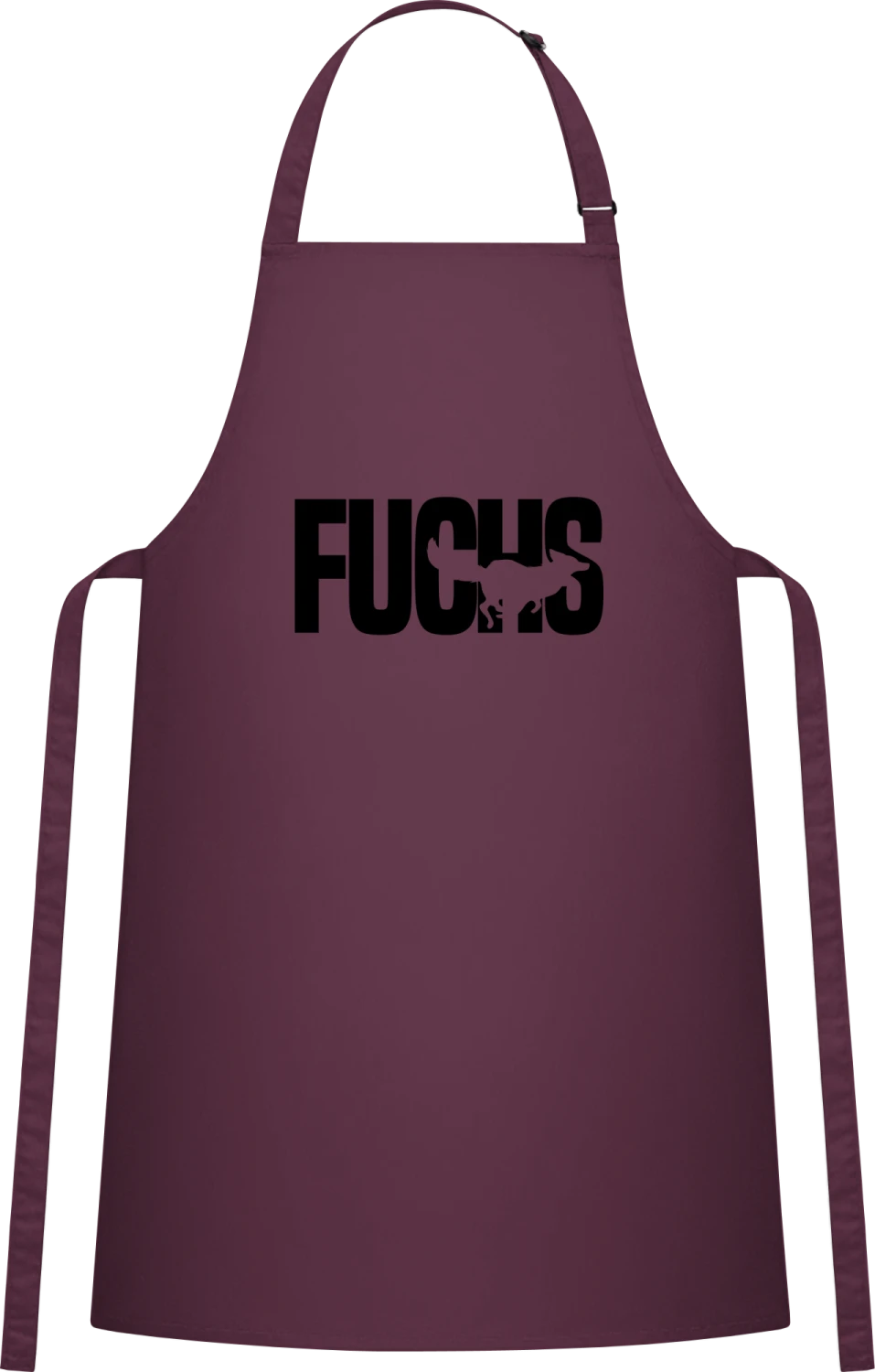 Fuchs Schriftzug - Aubergine Cotton Bib Apron - Front