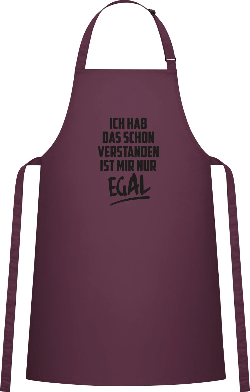 Ich hab das schon verstanden ist mir nur egal - Aubergine Cotton Bib Apron - Front