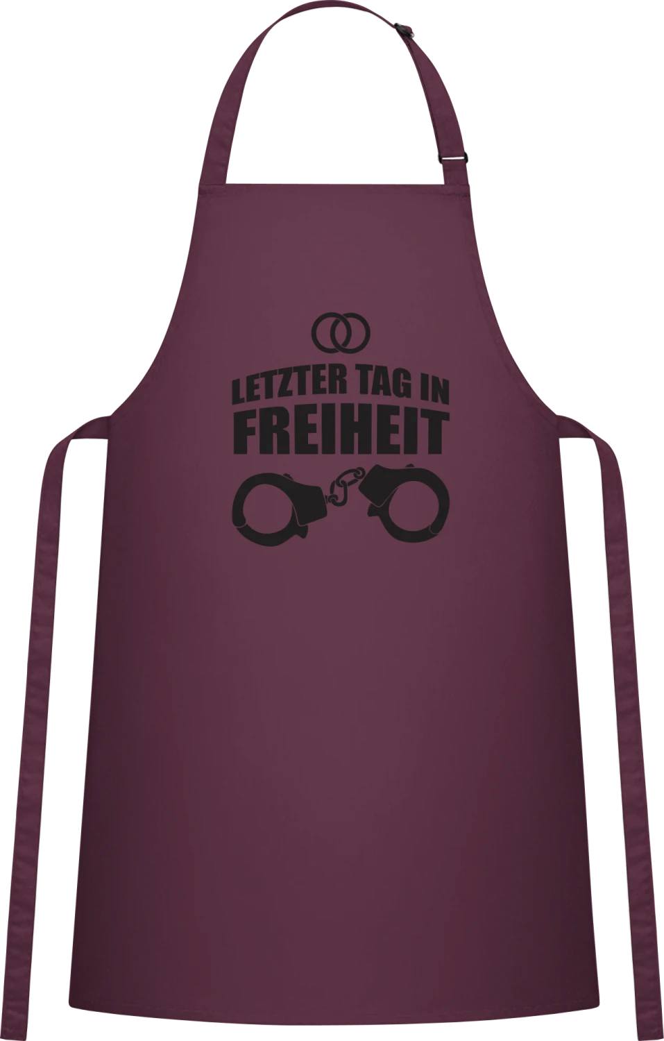 Letzter Tag in Freiheit - Aubergine Cotton Bib Apron - Front