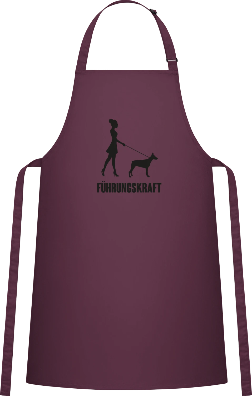 Führungskraft Frau mit Huhnd - Aubergine Cotton Bib Apron - Front