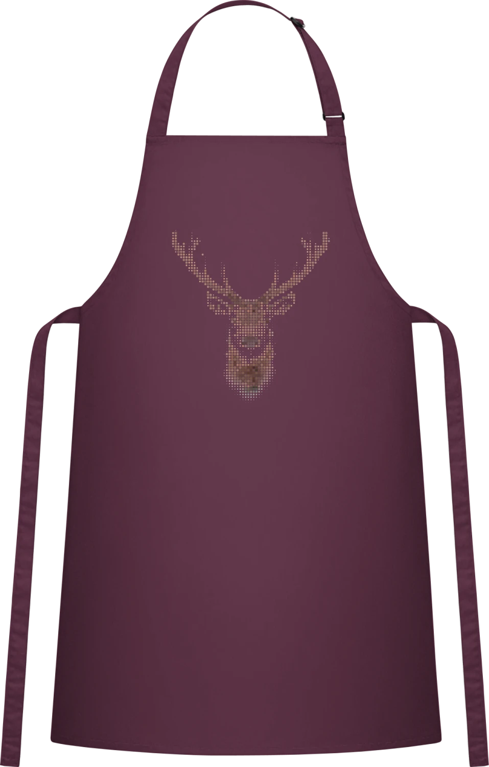 Deer effect - Aubergine Cotton Bib Apron - Front