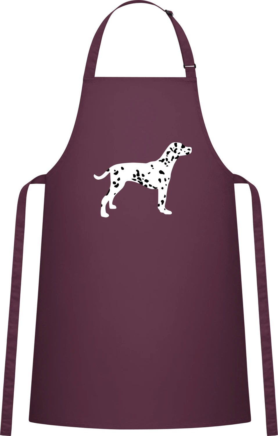 Dalmatian Silhouette - Aubergine Cotton Bib Apron - Front