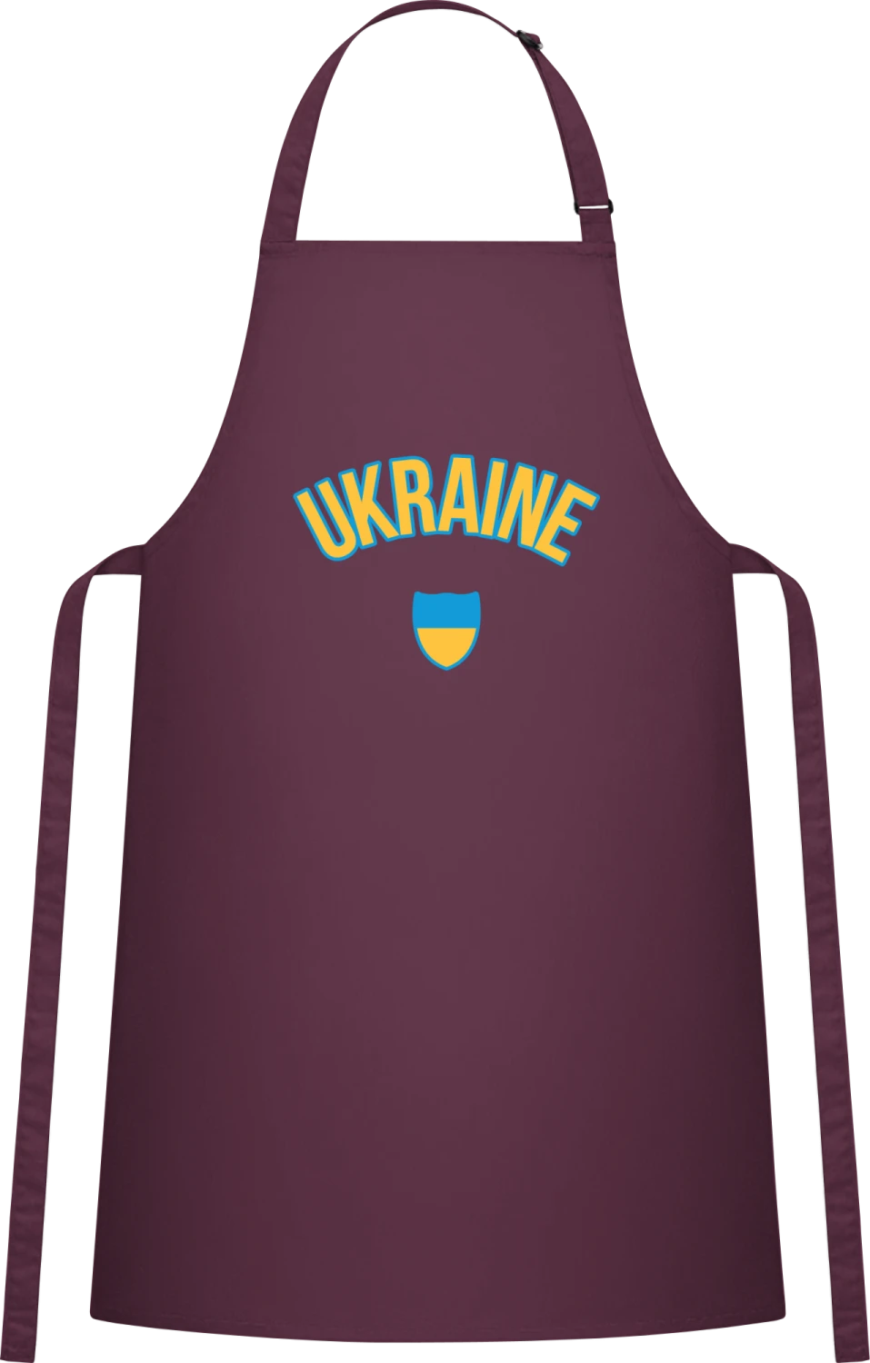 UKRAINE Football Fan - Aubergine Cotton Bib Apron - Front